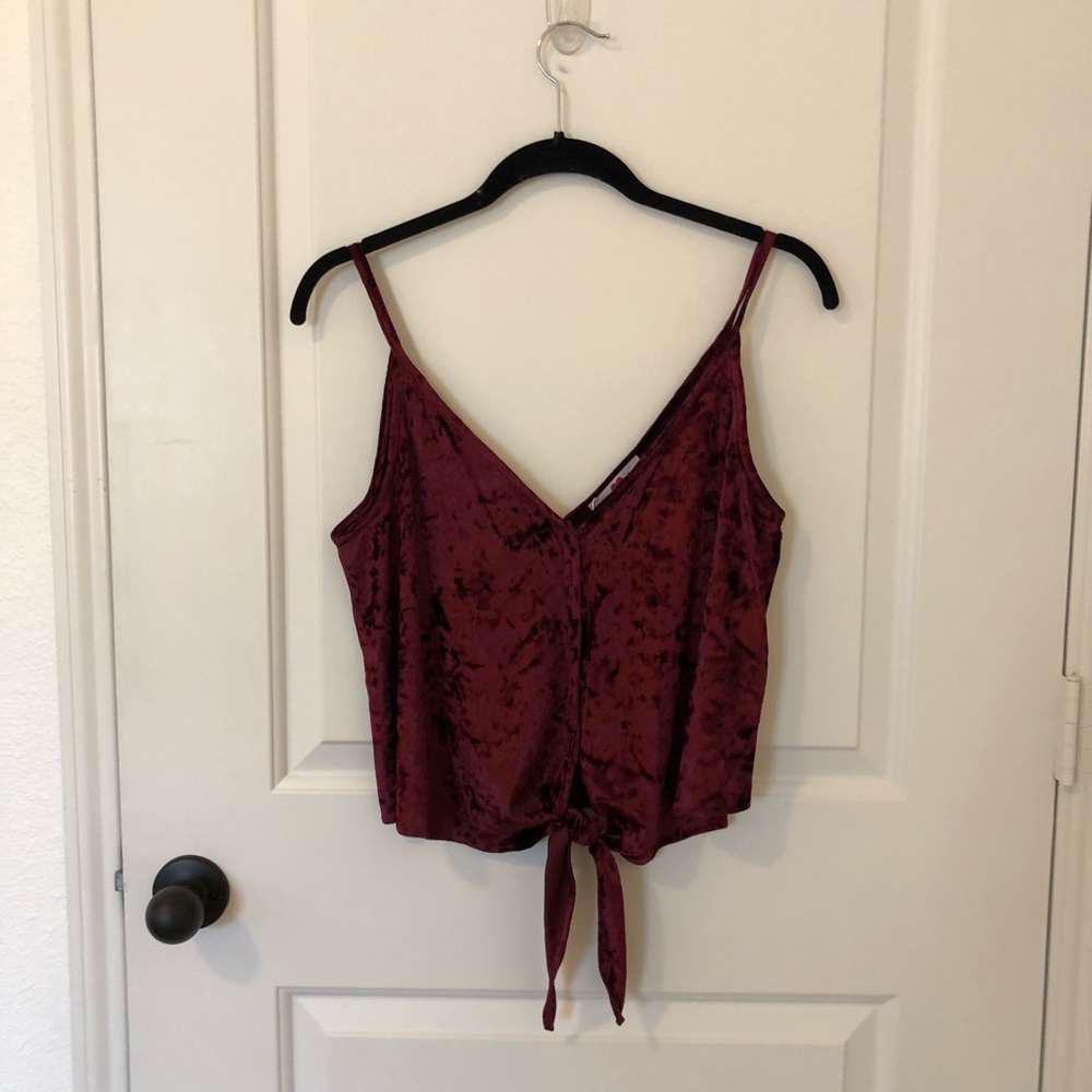 Buddy Love Velvet Tank - Burgundy